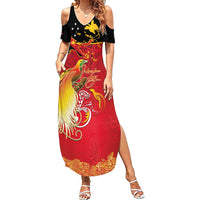 Papua New Guinea Independence Day Family Matching Summer Maxi Dress and Hawaiian Shirt Happy Anniversary 50th Bird-of-paradise Melanesian Tattoos - Polynesian Pride
