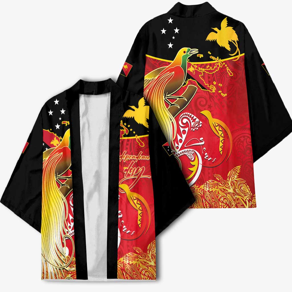 Papua New Guinea Independence Day Kimono Happy Anniversary 50th Bird-of-paradise Melanesian Tattoos - Polynesian Pride