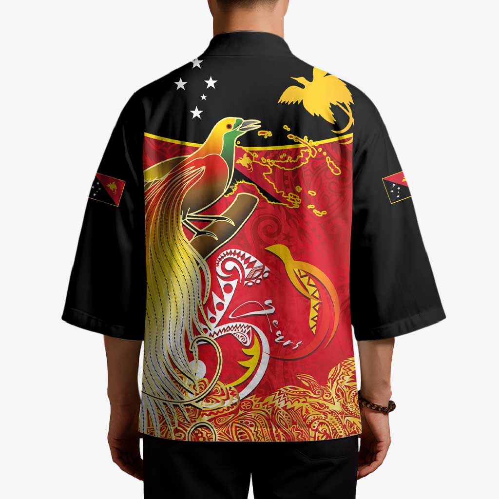 Papua New Guinea Independence Day Kimono Happy Anniversary 50th Bird-of-paradise Melanesian Tattoos - Polynesian Pride