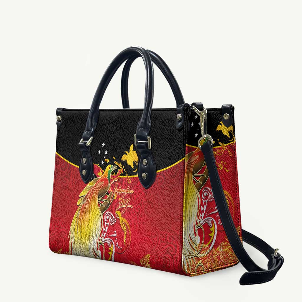 Papua New Guinea Independence Day Leather Bag Happy Anniversary 50th Bird-of-paradise Melanesian Tattoos - Polynesian Pride