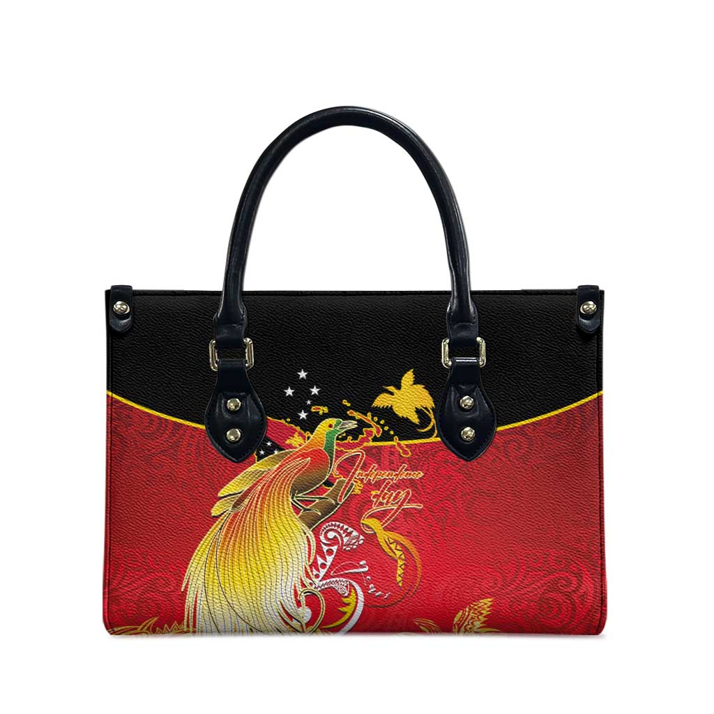 Papua New Guinea Independence Day Leather Bag Happy Anniversary 50th Bird-of-paradise Melanesian Tattoos - Polynesian Pride
