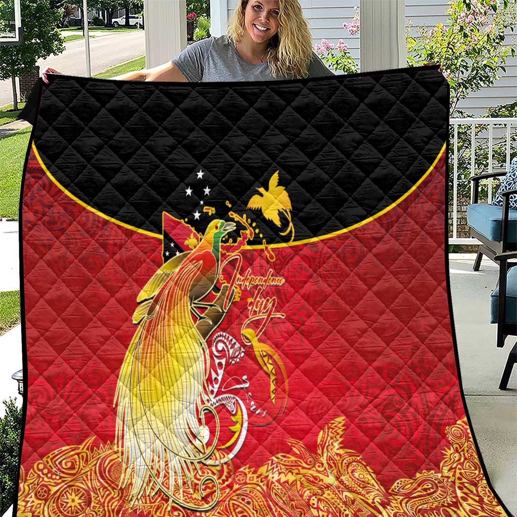 Papua New Guinea Independence Day Quilt Happy Anniversary 50th Bird-of-paradise Melanesian Tattoos - Polynesian Pride