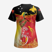 Papua New Guinea Independence Day Scrub Top Happy Anniversary 50th Bird-of-paradise Melanesian Tattoos - Polynesian Pride