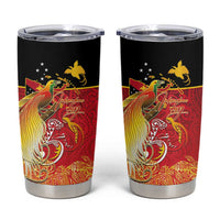 Papua New Guinea Independence Day Tumbler Cup Happy Anniversary 50th Bird-of-paradise Melanesian Tattoos - Polynesian Pride