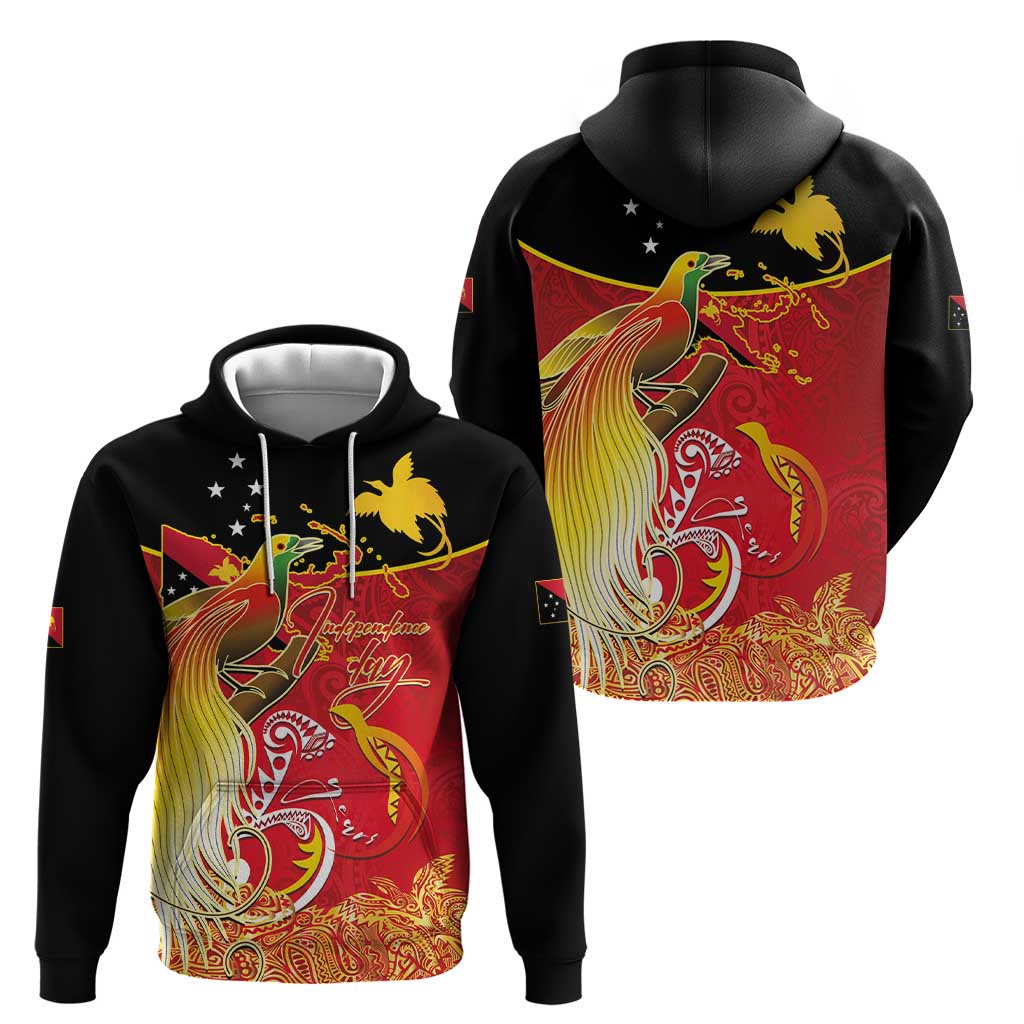 Papua New Guinea Independence Day Zip Hoodie Happy Anniversary 50th Bird-of-paradise Melanesian Tattoos - Polynesian Pride