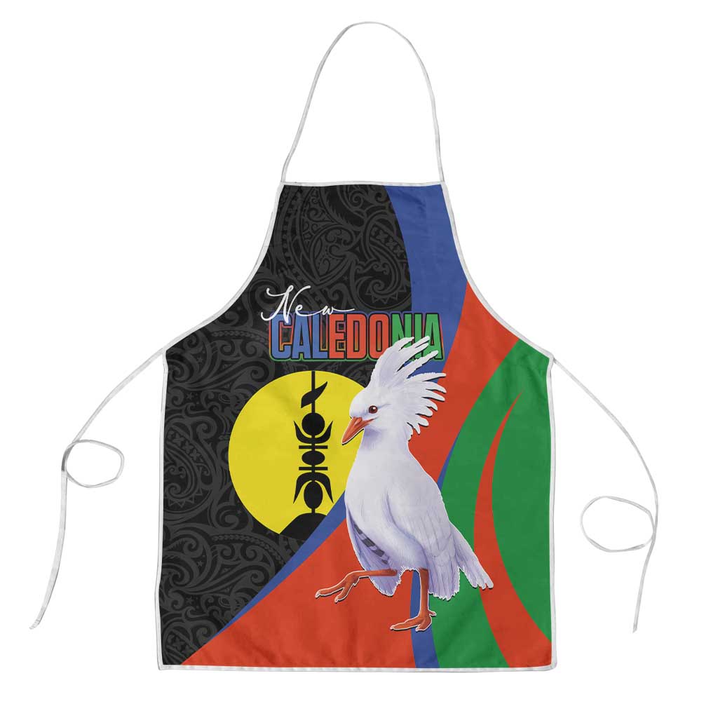 New Caledonia Apron Kagu Bird and The Seal with Melanesian Culture LT03 Black - Polynesian Pride