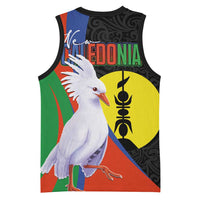 New Caledonia Basketball Jersey Kagu Bird and The Seal with Melanesian Culture - Polynesian Pride