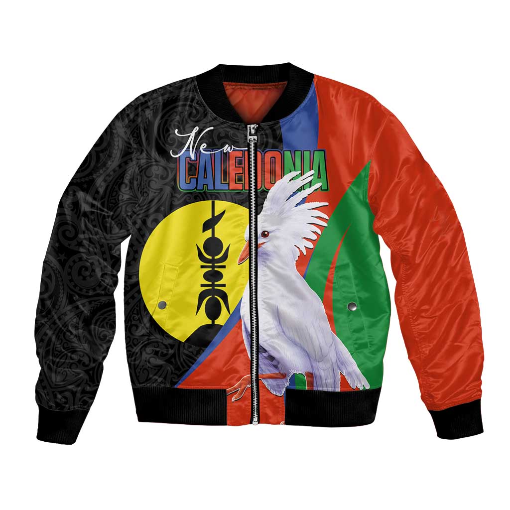 New Caledonia Bomber Jacket Kagu Bird and The Seal with Melanesian Culture LT03 Unisex Black - Polynesian Pride