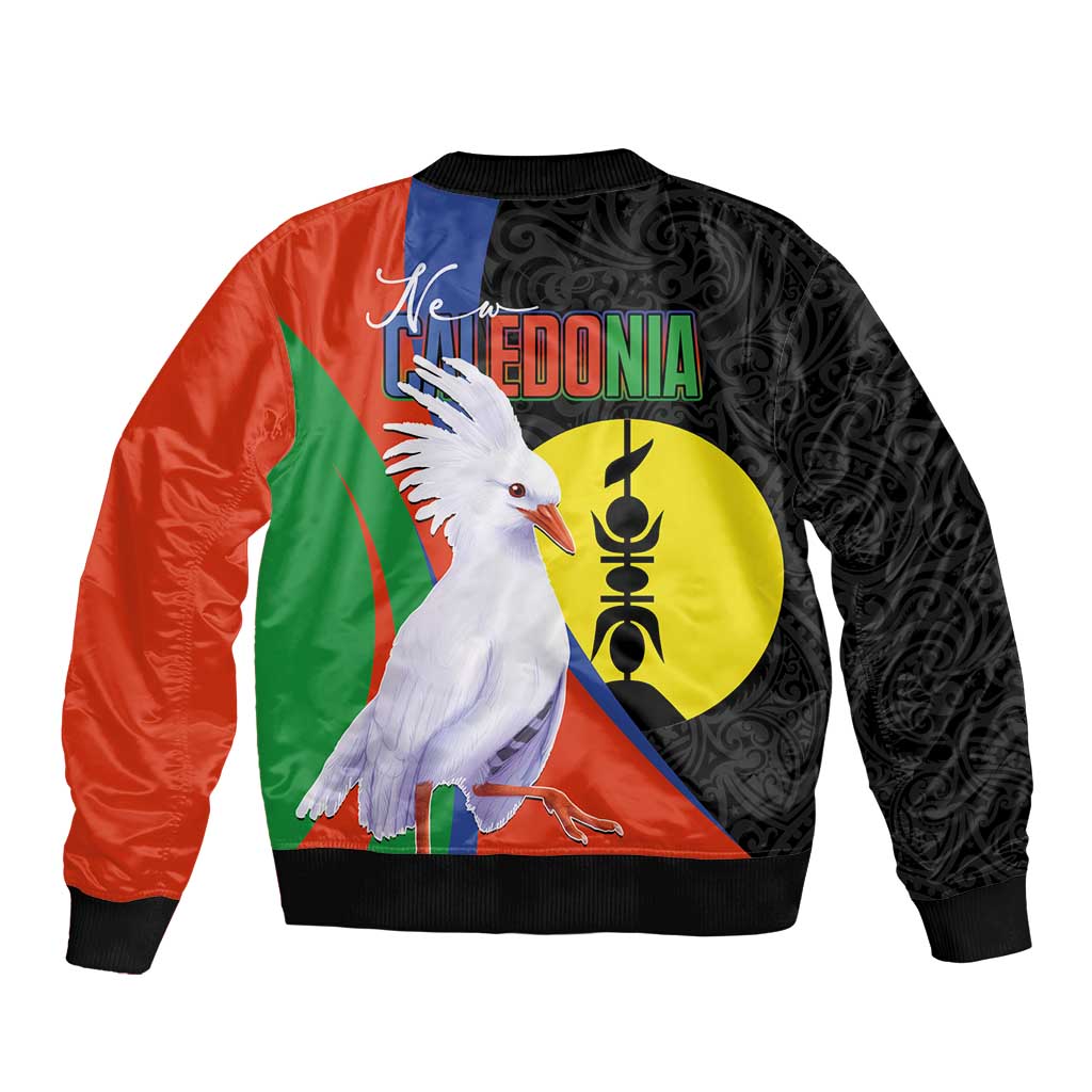 New Caledonia Bomber Jacket Kagu Bird and The Seal with Melanesian Culture - Polynesian Pride