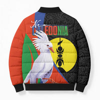 New Caledonia Bomber Puffer Jacket Kagu Bird and The Seal with Melanesian Culture - Polynesian Pride