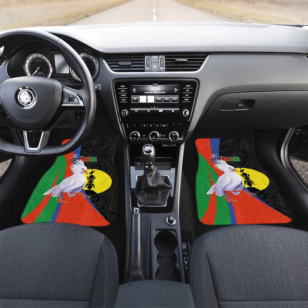 New Caledonia Car Mats Kagu Bird and The Seal with Melanesian Culture - Polynesian Pride