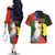 New Caledonia Couples Matching Off The Shoulder Long Sleeve Dress and Hawaiian Shirt Kagu Bird and The Seal with Melanesian Culture - Polynesian Pride