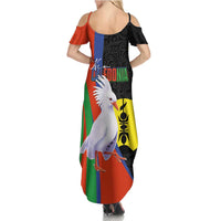 New Caledonia Family Matching Summer Maxi Dress and Hawaiian Shirt Kagu Bird and The Seal with Melanesian Culture - Polynesian Pride