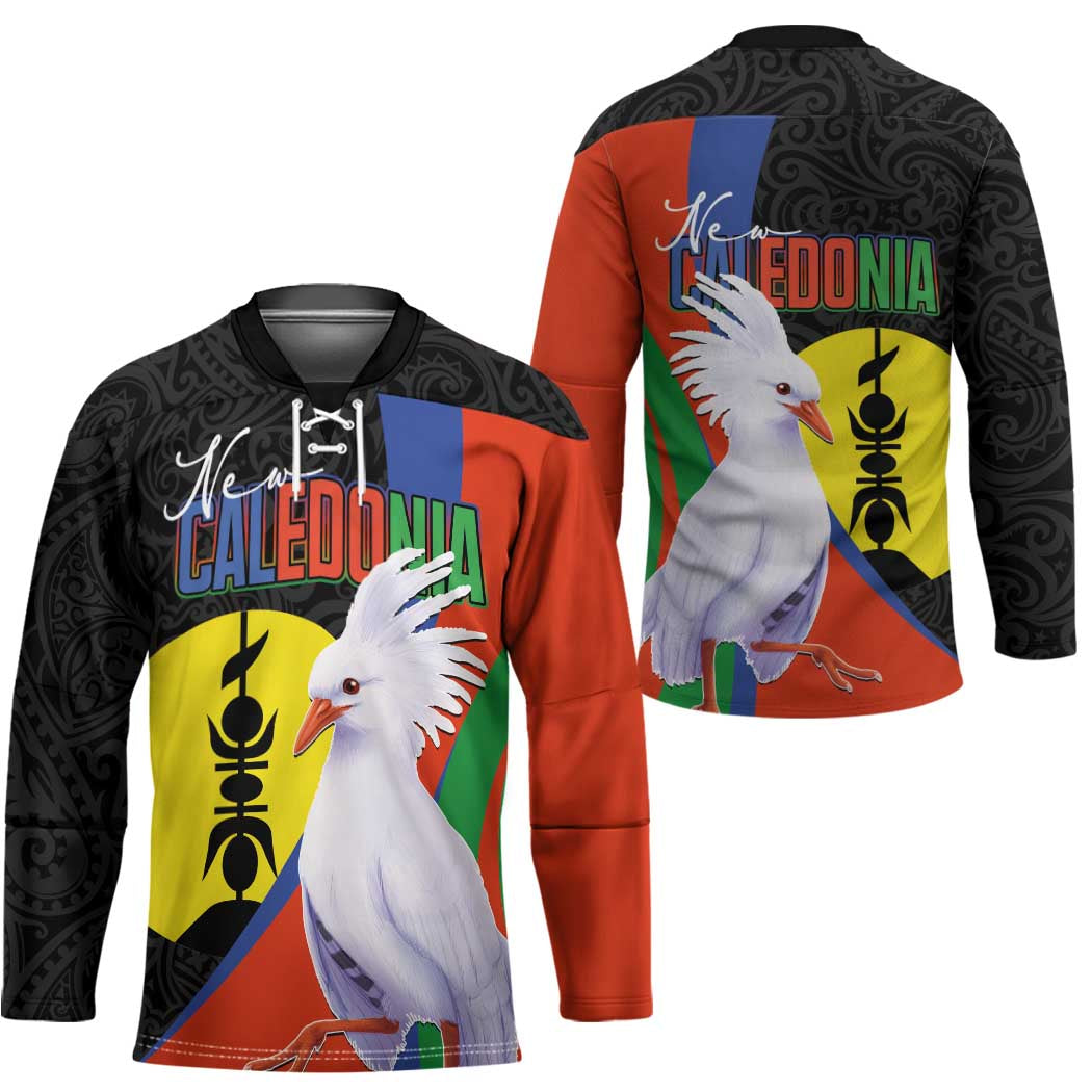 New Caledonia Hockey Jersey Kagu Bird and The Seal with Melanesian Culture - Polynesian Pride