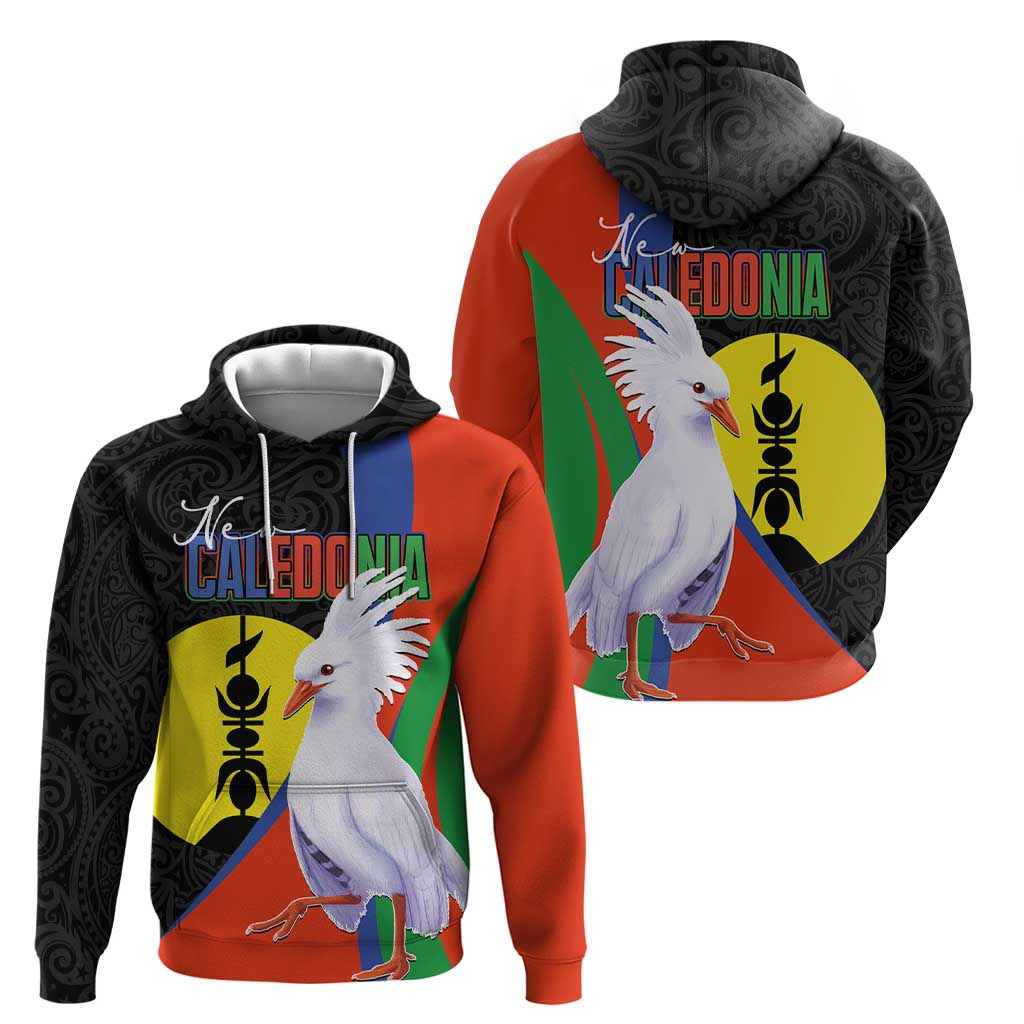 New Caledonia Hoodie Kagu Bird and The Seal with Melanesian Culture - Polynesian Pride