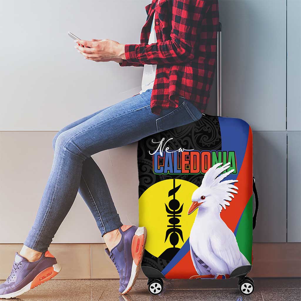 New Caledonia Luggage Cover Kagu Bird and The Seal with Melanesian Culture - Polynesian Pride