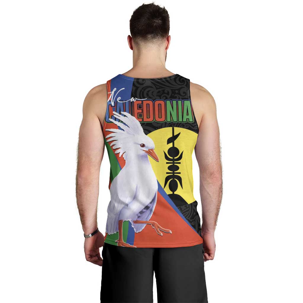 New Caledonia Men Tank Top Kagu Bird and The Seal with Melanesian Culture - Polynesian Pride