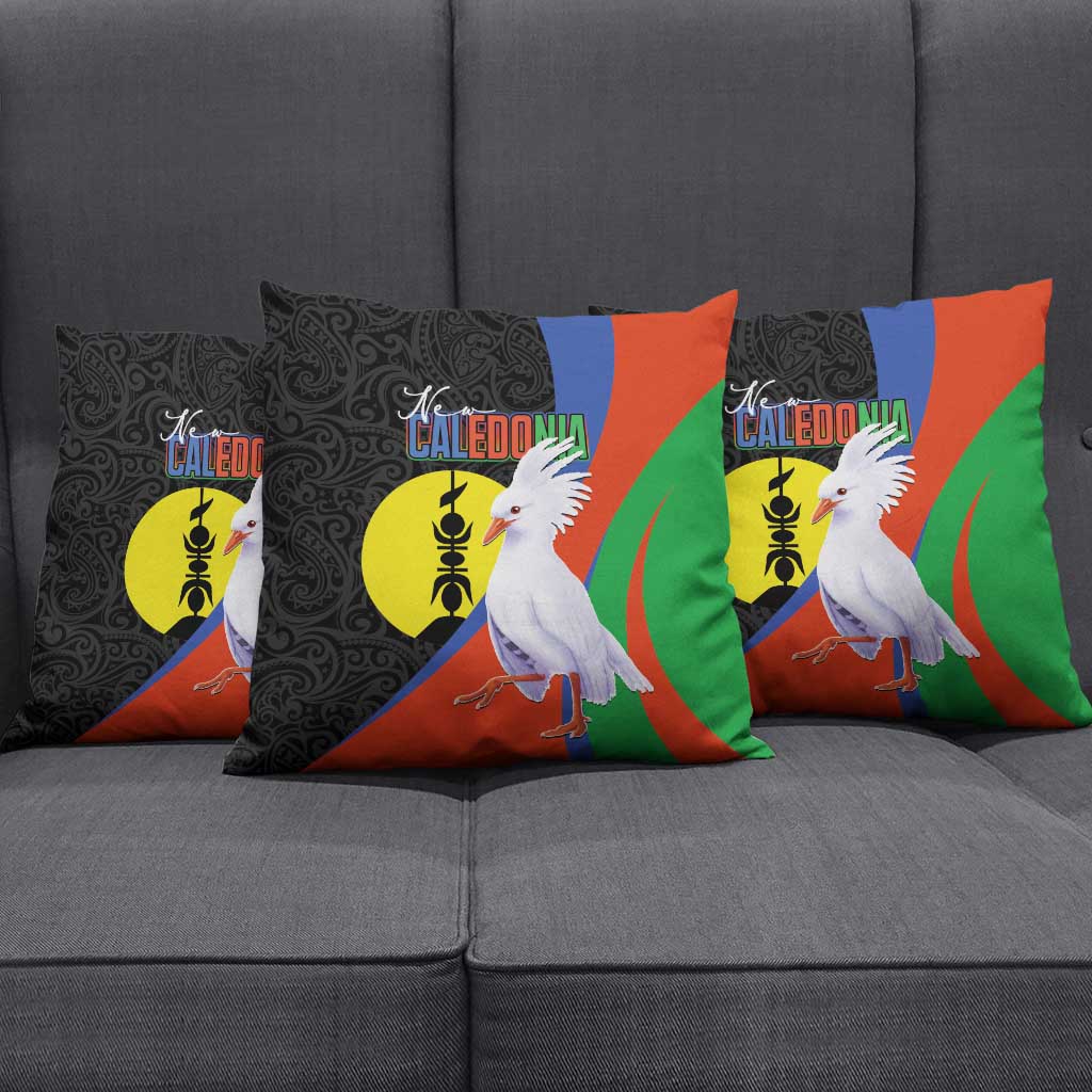 New Caledonia Pillow Cover Kagu Bird and The Seal with Melanesian Culture - Polynesian Pride