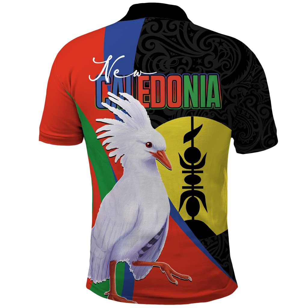 New Caledonia Polo Shirt Kagu Bird and The Seal with Melanesian Culture - Polynesian Pride