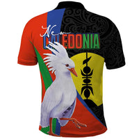 New Caledonia Polo Shirt Kagu Bird and The Seal with Melanesian Culture - Polynesian Pride