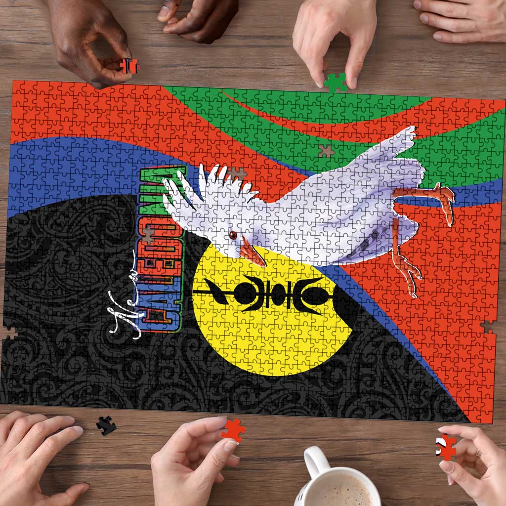 New Caledonia Puzzle Kagu Bird and The Seal with Melanesian Culture - Polynesian Pride