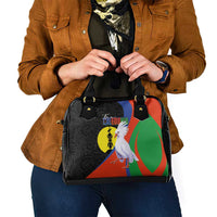 New Caledonia Shoulder Handbag Kagu Bird and The Seal with Melanesian Culture - Polynesian Pride