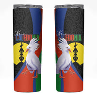 New Caledonia Skinny Tumbler Kagu Bird and The Seal with Melanesian Culture - Polynesian Pride