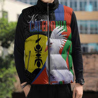 New Caledonia Sleeveless Puffer Jacket Kagu Bird and The Seal with Melanesian Culture - Polynesian Pride
