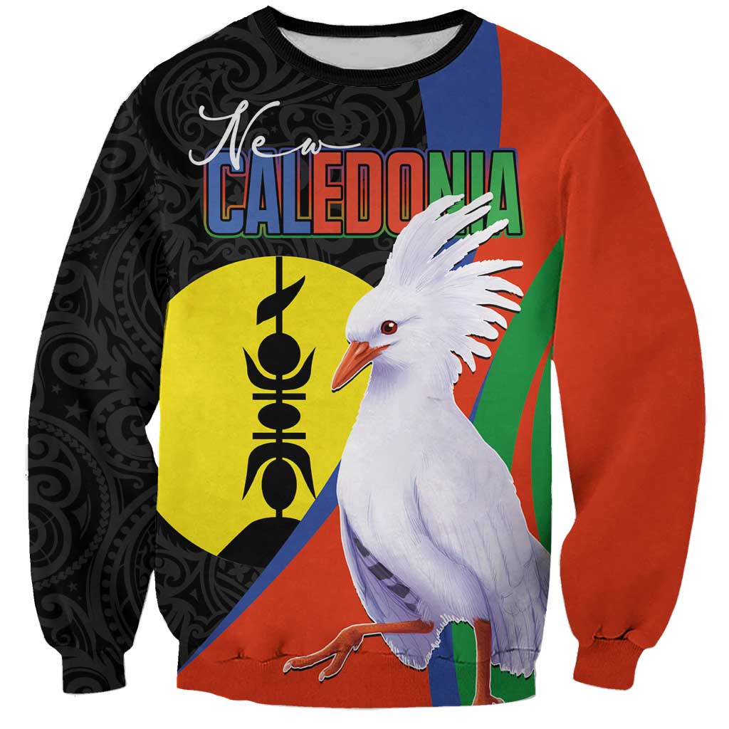 New Caledonia Sweatshirt Kagu Bird and The Seal with Melanesian Culture - Polynesian Pride
