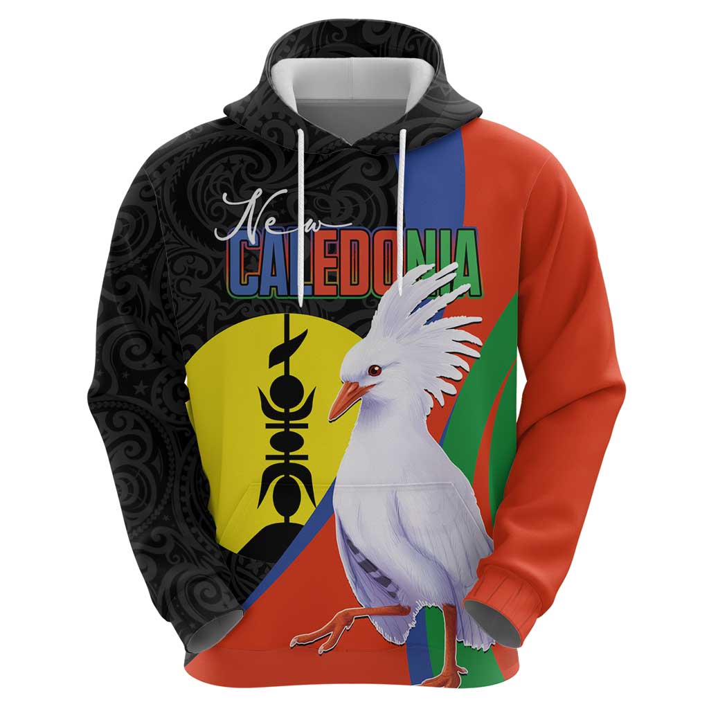 New Caledonia Zip Hoodie Kagu Bird and The Seal with Melanesian Culture - Polynesian Pride