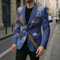 Marshall Islands Manit Day Blazer Grunge National Flag with Whales and Tribal Tattoos LT03 - Polynesian Pride