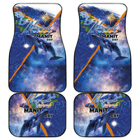 Marshall Islands Manit Day Car Mats Grunge National Flag with Whales and Tribal Tattoos - Polynesian Pride