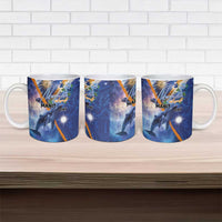 Marshall Islands Manit Day Ceramic Mug Grunge National Flag with Whales and Tribal Tattoos - Polynesian Pride