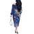 Marshall Islands Manit Day Off The Shoulder Long Sleeve Dress Grunge National Flag with Whales and Tribal Tattoos - Polynesian Pride