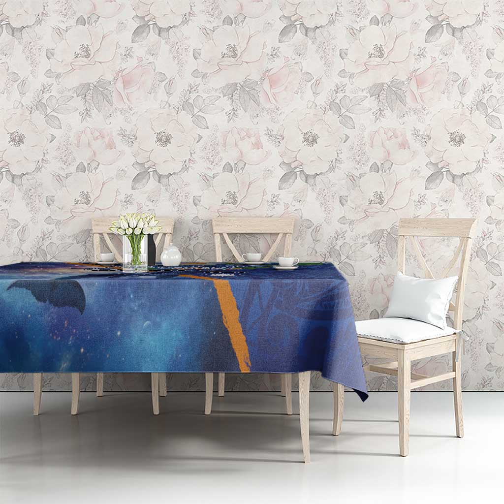 Marshall Islands Manit Day Tablecloth Grunge National Flag with Whales and Tribal Tattoos - Polynesian Pride