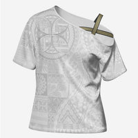 Samoan Culture-Lotu Tamaiti Cross Shoulder Shirt Siapo and Polynesian Art Tattoos - Polynesian Pride
