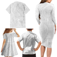 Samoan Culture-Lotu Tamaiti Family Matching Long Sleeve Bodycon Dress and Hawaiian Shirt Siapo and Polynesian Art Tattoos - Polynesian Pride