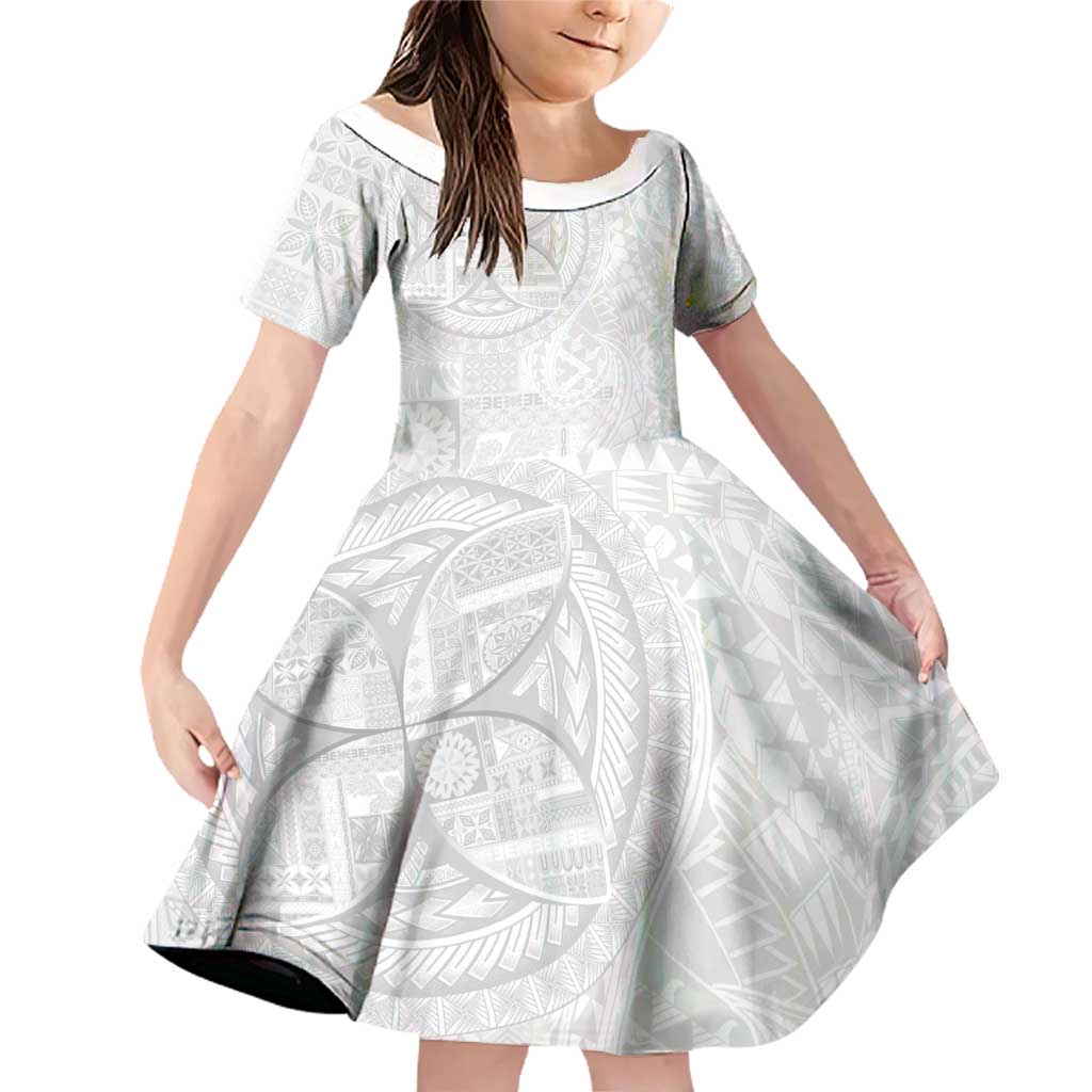 Samoan Culture-Lotu Tamaiti Family Matching Off Shoulder Short Dress and Hawaiian Shirt Siapo and Polynesian Art Tattoos - Polynesian Pride