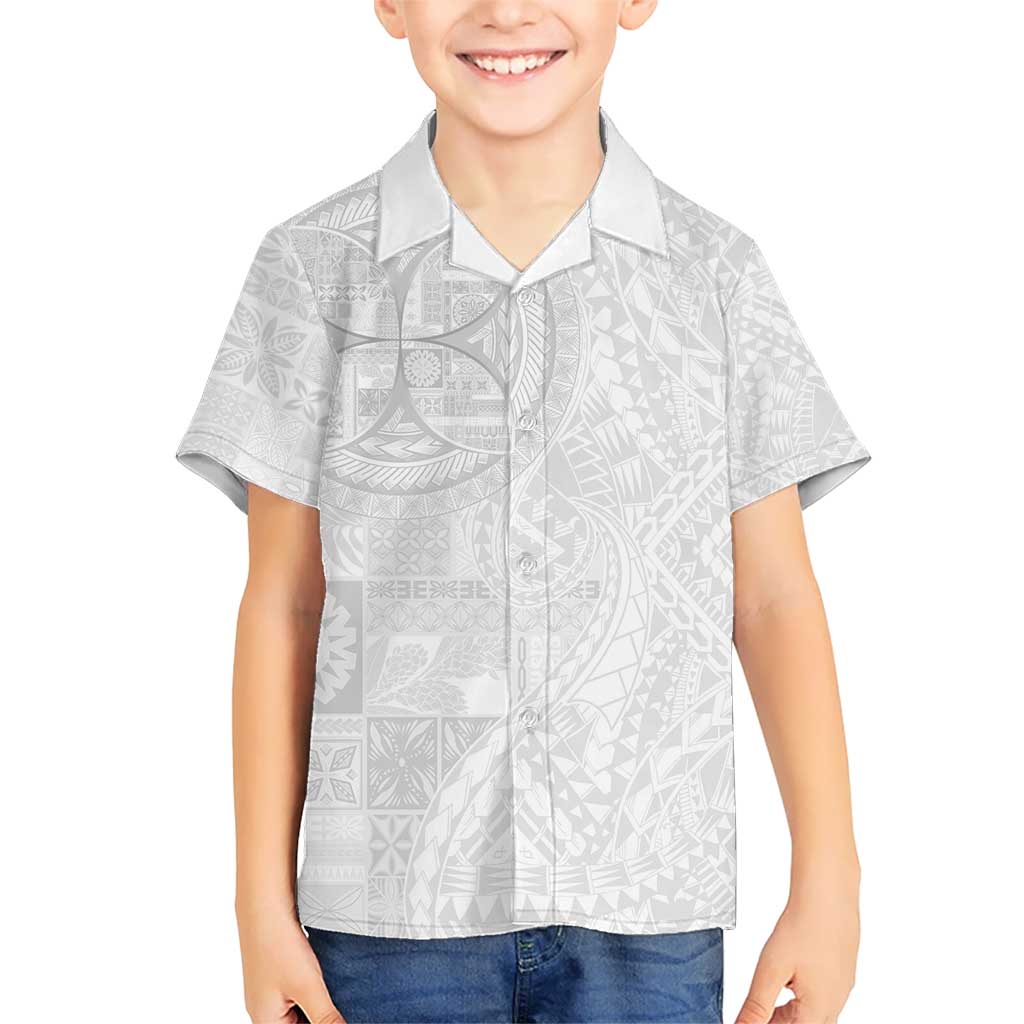 Samoan Culture-Lotu Tamaiti Kid Hawaiian Shirt Siapo and Polynesian Art Tattoos - Polynesian Pride