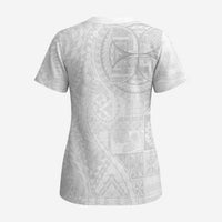 Samoan Culture-Lotu Tamaiti Scrub Top Siapo and Polynesian Art Tattoos - Polynesian Pride