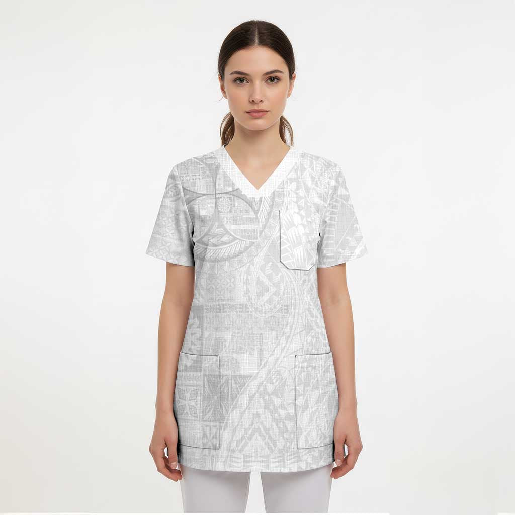 Samoan Culture-Lotu Tamaiti Scrub Top Siapo and Polynesian Art Tattoos - Polynesian Pride