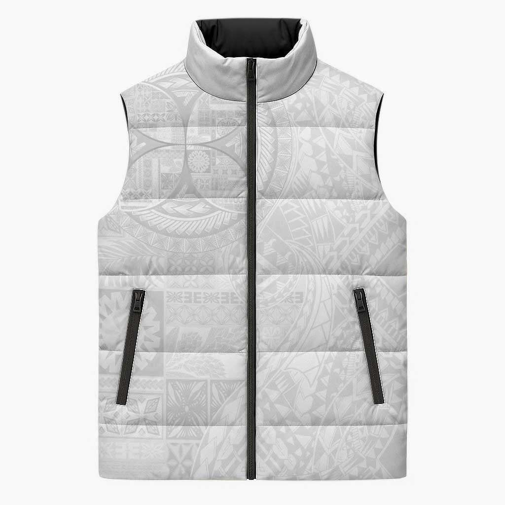 Samoan Culture-Lotu Tamaiti Sleeveless Puffer Jacket Siapo and Polynesian Art Tattoos - Polynesian Pride