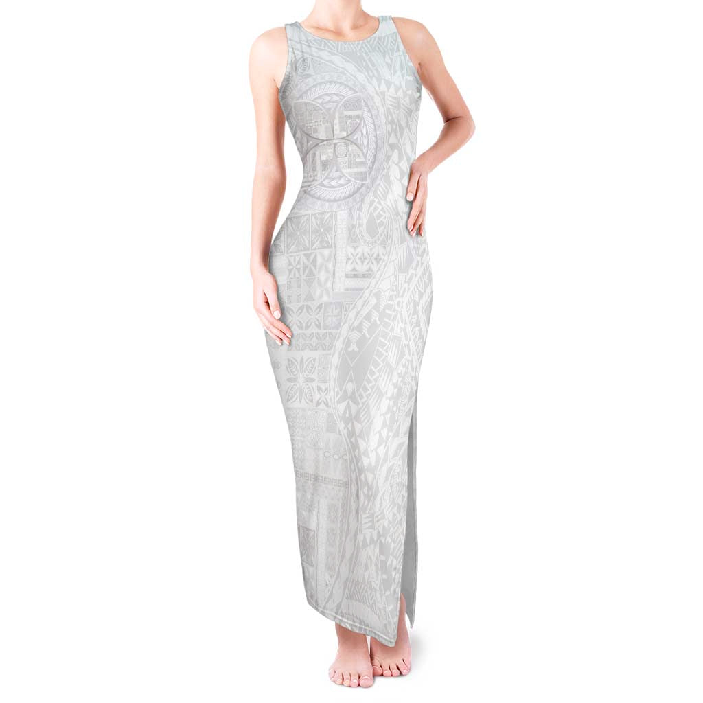 Samoan Culture-Lotu Tamaiti Tank Maxi Dress Siapo and Polynesian Art Tattoos - Polynesian Pride