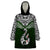 Aotearoa New Zealand Wearable Blanket Hoodie Silver Fern and Matau with Maori Tribal Green Style LT03 One Size Green - Polynesian Pride