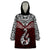 Aotearoa New Zealand Wearable Blanket Hoodie Silver Fern and Matau with Maori Tribal Red Style LT03 One Size Red - Polynesian Pride