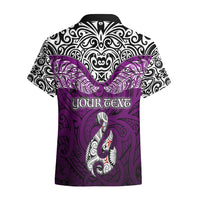 Custom Aotearoa New Zealand Hawaiian Shirt Silver Fern and Matau with Maori Tribal Pink Style LT03 - Polynesian Pride