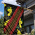 Samoan Culture Garden Flag Hibiscus and Ula Fala with Tapa Pattern Black Color