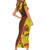 Samoan Culture Family Matching Short Sleeve Bodycon Dress and Hawaiian Shirt Hibiscus and Ula Fala with Tapa Pattern YellowColor