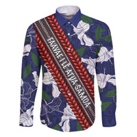 Samoan Culture Family Matching Short Sleeve Bodycon Dress and Hawaiian Shirt Hibiscus and Ula Fala with Tapa Pattern Blue Color