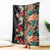 Hawaiian Hibiscus and Tropical Leaves Blanket Patchwork Grunge Abstract Vintage Style